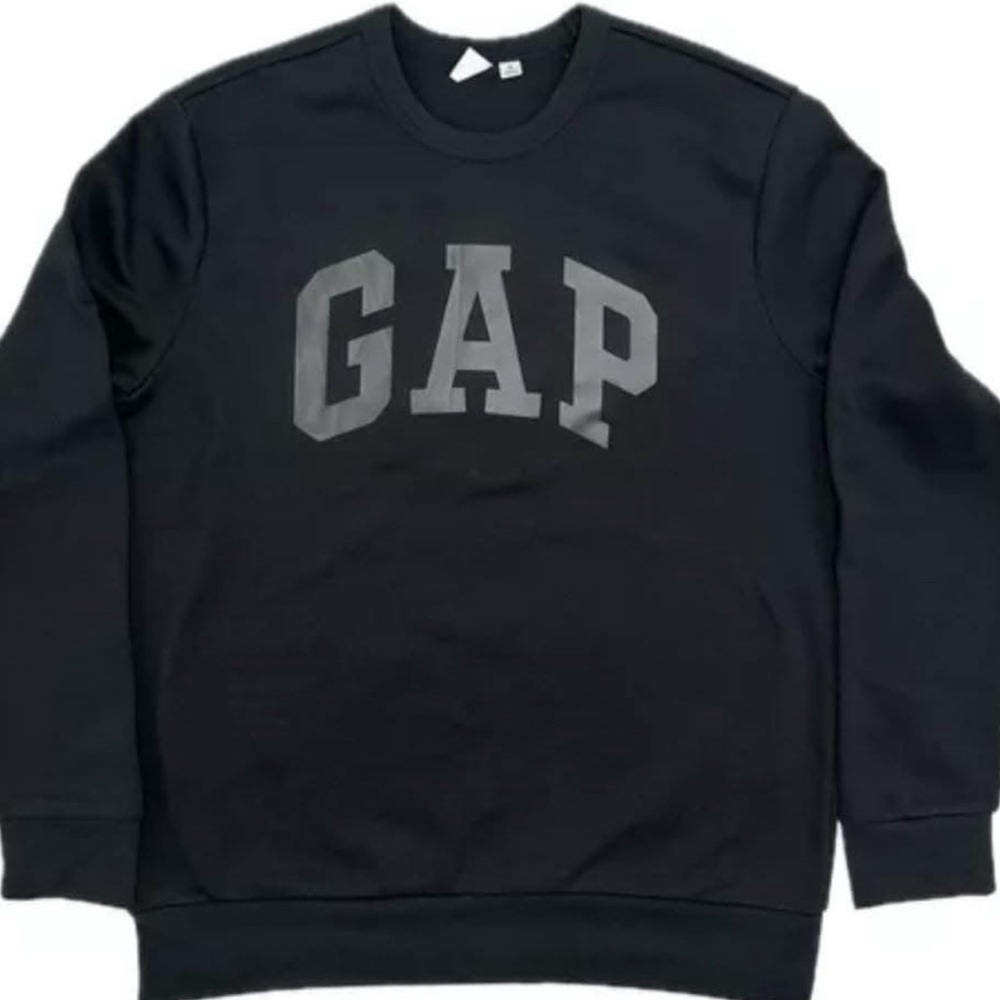 GAP Crewneck Sweatshirt Size Medium Washed Black Logo